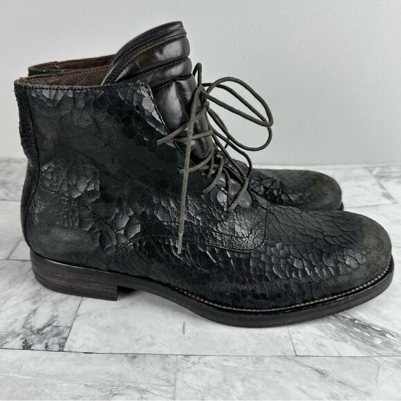 New Area Forte distressed crackle combat handcrafted boots sz 42 Italy - Picture 5 of 13